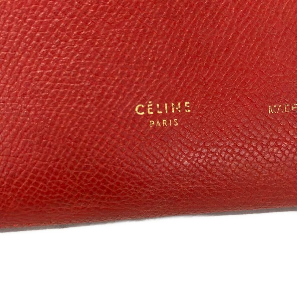 Celine Large Strap Wallet Long Wallet Red Dark Navy - Picture 5 of 9